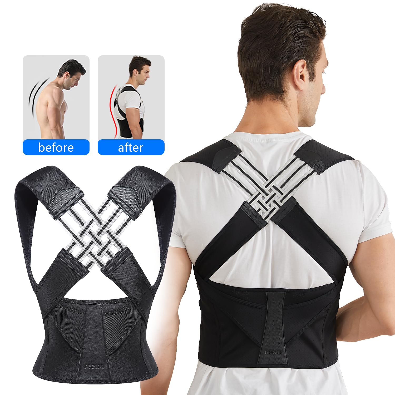 Posture Corrector for Women and Men, Adjustable Shoulder Posture Brace, Back Straightener Posture, Used for Middle and Upper Spine