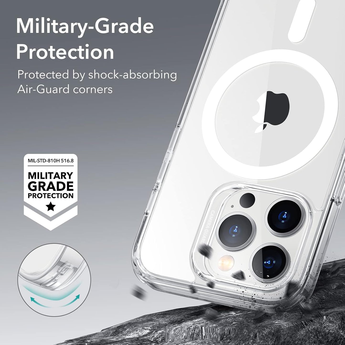 for Iphone 14 Pro Max Case, Compatible with Magsafe, Shockproof Military-Grade Protection, Yellowing Resistant, Magnetic Classic Hybrid Case (Halolock), Clear