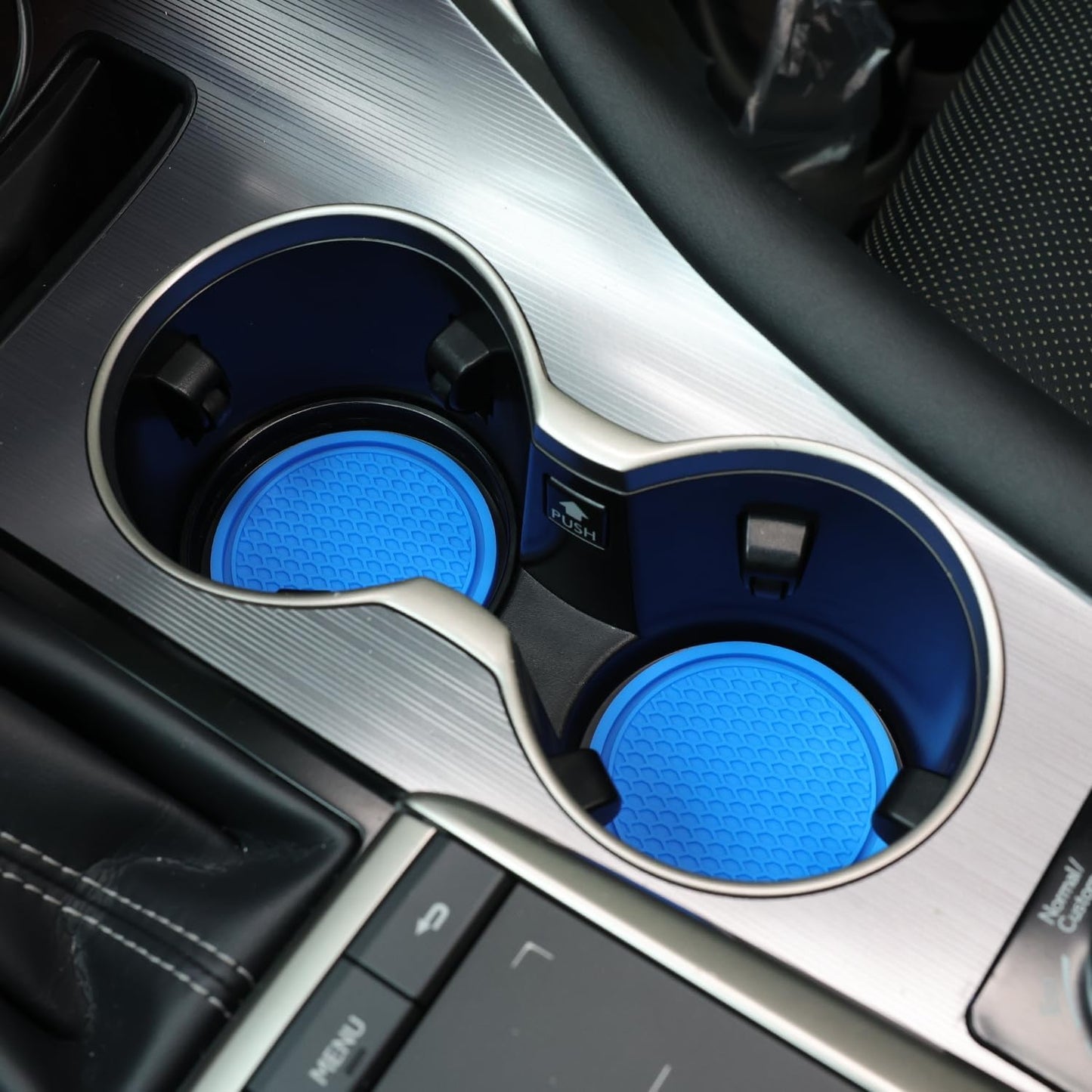 Car Cup Coaster, 4PCS Universal Non-Slip Cup Holders Embedded in Ornaments Coaster, Car Interior Accessories, Blue